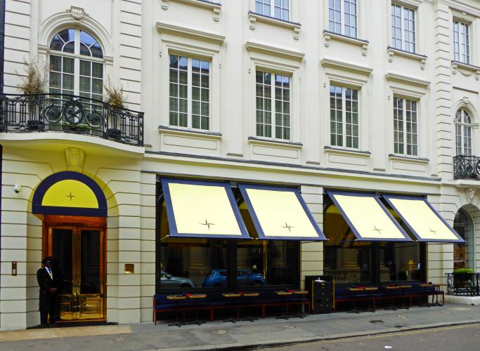Victorian Awnings and Entrance Canopy at Isabel restaurant, with bespoke branding